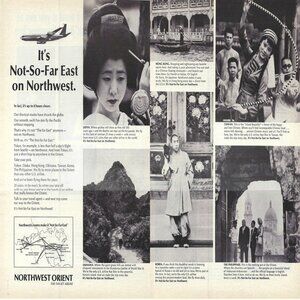 1967 Northwest Orient Jet Airline Not So Far East On Vintage Print Ad/Poster   1